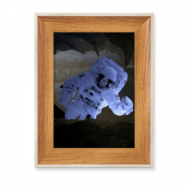 Galaxy Astronaut Dark Night Sky Desktop Wooden Photo Frame Display Picture Art Painting Multiple Sets