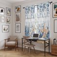 thumbnail image 5 of Blue Eucalyptus Coastal Kitchen Curtain for Berdoom Living Room Cafe 72 Inch Length, Beach Starfish Shell Nautical Retro Tiers Curtains Light Filtering Drapes Window Treatment 2 Panels 52"Wx72"L, 5 of 8