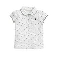thumbnail image 2 of Bellafa Little Girls Ruffle Puffy Short Sleeve Polo Shirt School Kids Button Up Casual Cotton T-shirt 2-7T Girls Summer Tops-1 piece, 2 of 7