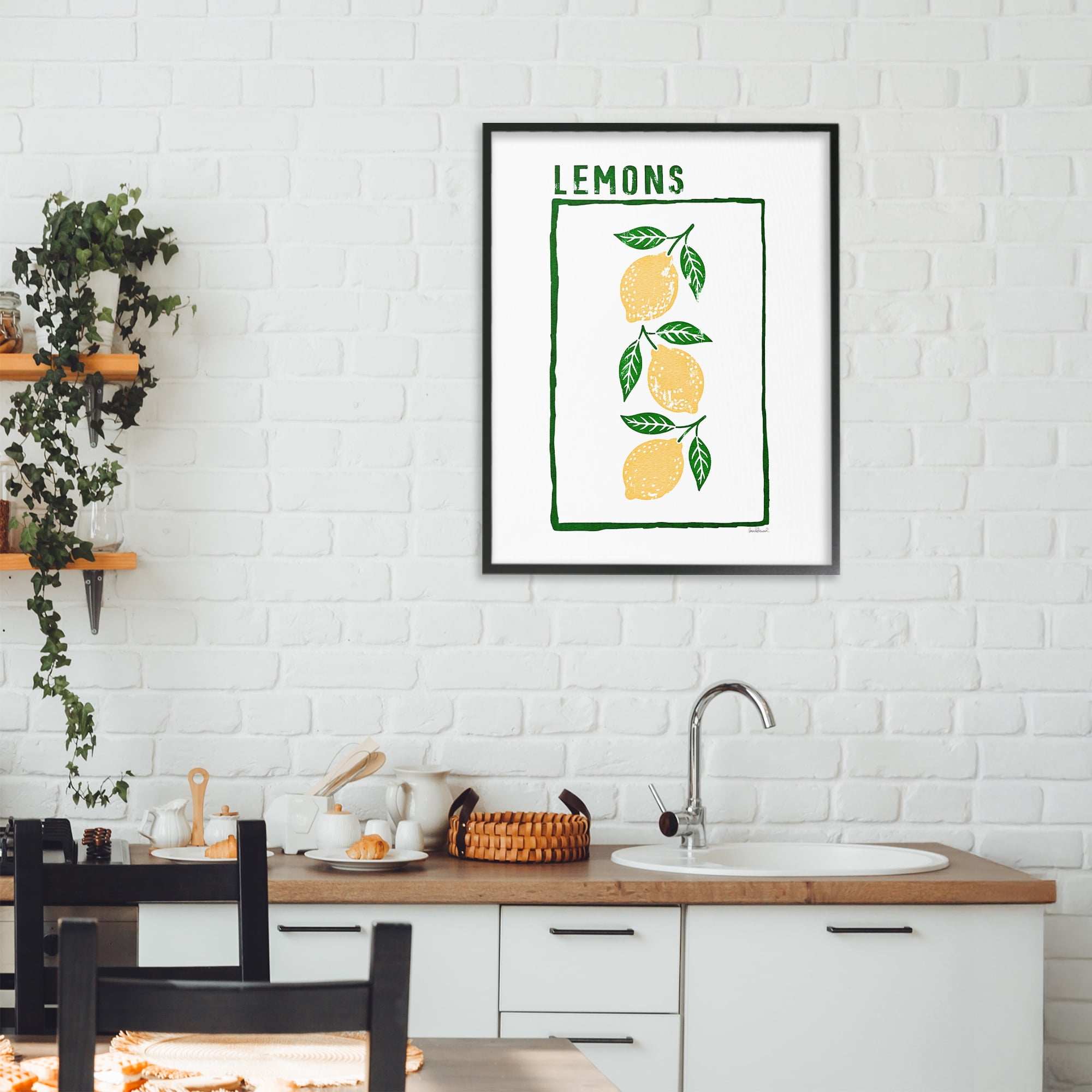 Stupell Industries Tasty Summer Lemons Black Framed Giclee Art, design by Amanda Greenwood