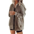 thumbnail image 2 of 2024 Clearance Sale Fall Womens Waffle Knit Shacket Boyfriend Shirt Jacket Trendy Y2K Full Zipper Long Sleeve Loose Fit Hooded Sweatshirts Jacket Outwear, 2 of 7