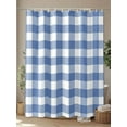 thumbnail image 4 of Shower Curtain Buffalo Plaid Blue Check Shower Curtains for Bathroom, Waterproof Polyester Shower Curtain Set with Hooks, Extra Long 72" x 78" Farmhouse Style, 4 of 6