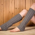 thumbnail image 3 of 3 pares de calentadores de piernas para mujer, calentadores de piernas de invierno, calentadores de piernas cálidos, calentadores de piernas de punto, talla única, 3 of 8