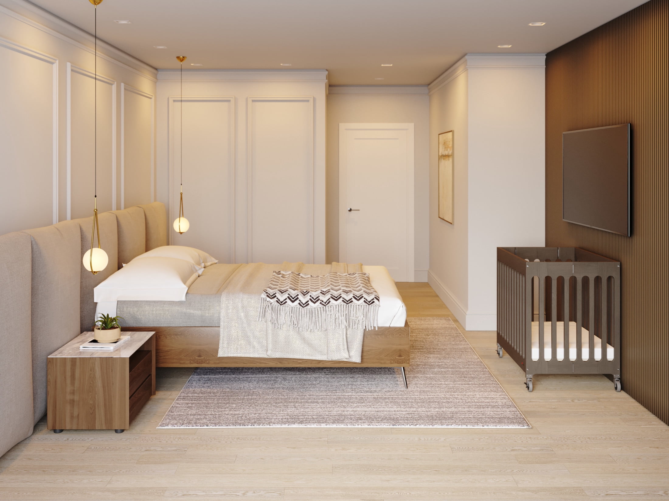 Foundations Boutique Compact Folding Crib 3-Pack with 3" Mattresses, Locking Wheels, Dapper Gray
