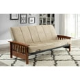 Better Homes & Gardens Neo Mission Wood Arm Futon with 6inch Tan