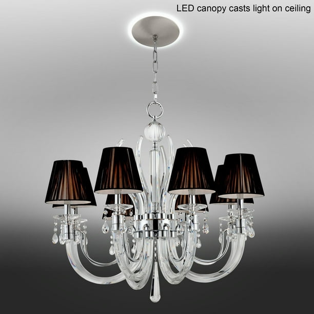 Wide Led Canopy Crystal, Polished Chrome Chandelier Canopy