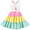 Rainbow Icecream, variant on Girls Dress Rainbow Icecream Strip Suspender Sleeveless Sundress Summer 4 Years
