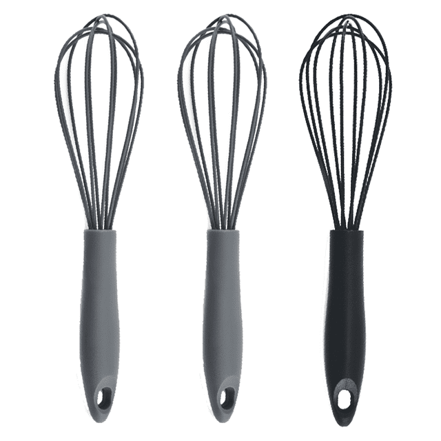 Batidor de silicona, batidor de alambre de acero inoxidable, juego de 3, batidor de huevos con forma de globo, perfecto para mezclar