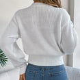 thumbnail image 4 of HomeGardon Women's Sweaters Sweaters for Women Long Sleeves Blouse Knitted Round Neck Pullover Sweater Tops, 4 of 8