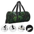 thumbnail image 5 of Xecao Lush Foliage Green Plant print Round Travel Duffel Bag is a foldable gym bag with an inner pocket, perfect for travel sports, 5 of 8