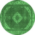 thumbnail image 1 of Ahgly Company Indoor Round Oriental Emerald Green Industrial Area Rugs, 3' Round, 1 of 4
