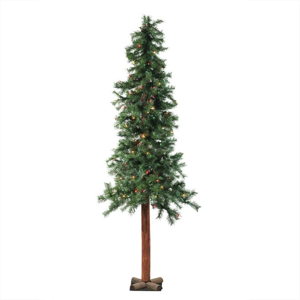 6' PreLit Traditional Woodland Alpine Artificial Christmas Tree