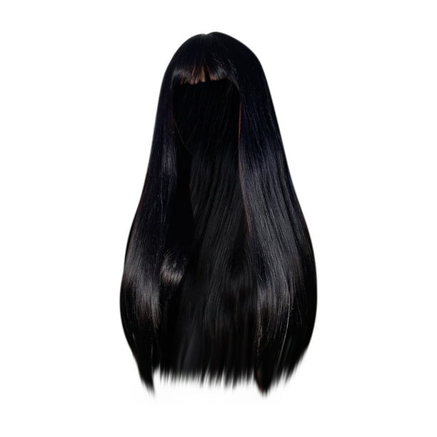 WREESH Black Long Straight Hair With Bangs And Long Straight Hair Wigs For  Black Women