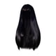 thumbnail image 2 of Cabello negro largo y liso con flequillo y pelucas largas y rectas Wmkox8yii hjk2912, 2 of 9
