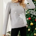thumbnail image 4 of Suéter Suéteres básicos para mujer Patrón de oso casual Traje de vacaciones con cuello redondo (Gris L) Ygjytge Gris T L para Mujer, 4 of 6
