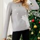 thumbnail image 4 of Suéter Suéteres básicos para mujer Patrón de oso casual Traje de vacaciones con cuello redondo (Gris XL) Ygjytge Gris T XL para Mujer, 4 of 6