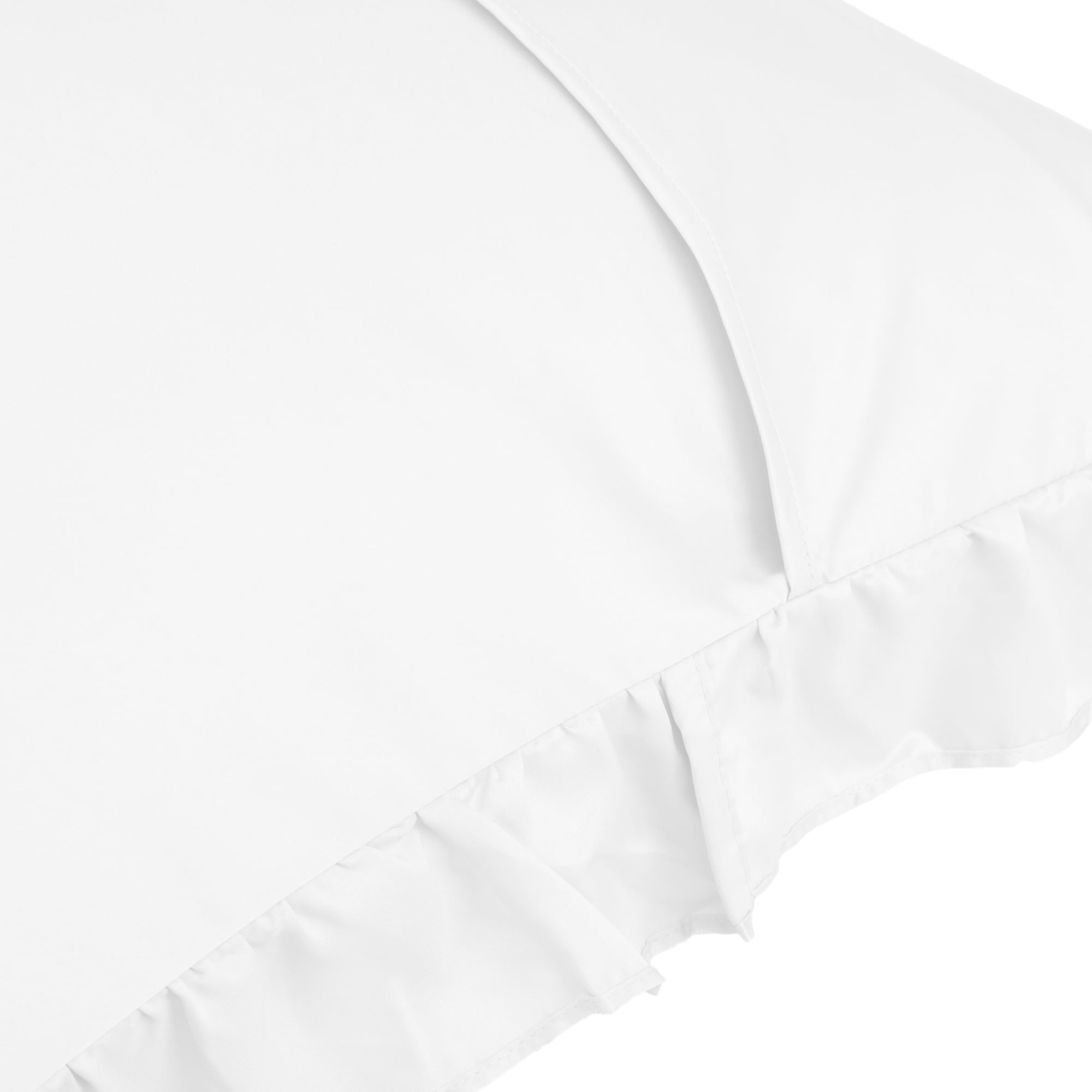 Unique Bargains 2-Piece Satin Ruffled Edge Pillowcases, Standard, White