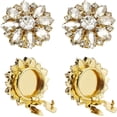 thumbnail image 1 of 2Pcs Silver Crystal Rhinestone Button Covers Sleeve Buttons Cover Detachable Shirt Button Clips Buttons Flower Sleeve Jewelry Stylish Shirt Cufflinks for Dress Suit Shirt Tuxedo Accessories, 1 of 5