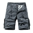 thumbnail image 2 of Miluxas Cargo Shorts for Men - Casual and Cotton 6 Inch Inseam Shorts Gray 6(M), 2 of 4
