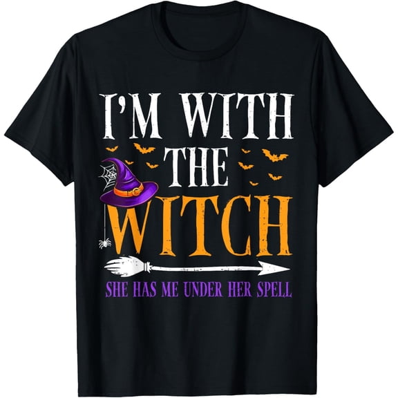 Halloween Couple I'm With The Witch T-Shirt