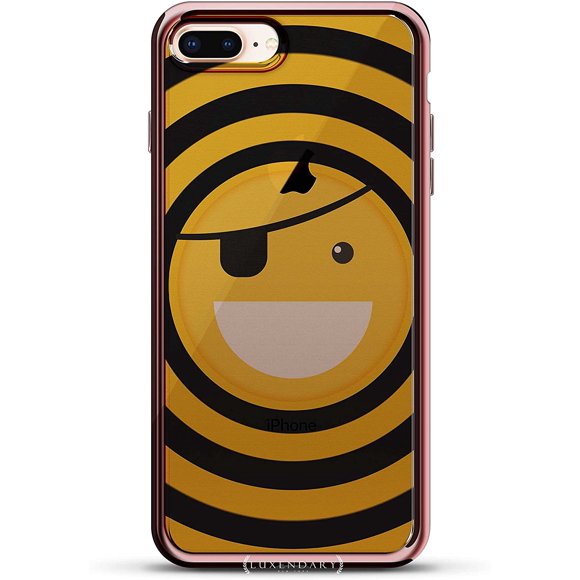 Luxendary LUX-I7PLCRMR-EMOJI4 Emoji avec Design Patch pour les Yeux Étui Série Chrome pour iPhone 7 Plus