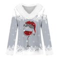 thumbnail image 3 of MHFRRA Camiseta Informal de Manga Larga para Festividades, Suave, Cómoda y de Uso Diario, Blusa Holgada para Celebraciones de Temporada y Un Atuendo Acogedor. Gris Claro, 3 of 3