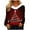 B02-Red, variant on GreenTops for Women Trendy Merry Christmas Long Sleeve Shirts Casual Faux Fur Trim V Neck Sweatshirts L
