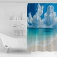 thumbnail image 2 of Shower Curtain, Summer Blue Ocean Beach Waterproof Shower Curtain Set with Hooks for Bathroom Showers,Stalls and Bathtubs,36x72In Seaside Vacation, 2 of 9