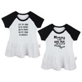 thumbnail image 1 of Pack of 2, Mommy Is Way More Fun Now That She Can Drink Again & Got My Mind On My Mommy Funny Dresses, Newborn Baby Skirts, Infant Princess Dress, Toddler Frocks (Black Raglan Dresses, 6-12 Months), 1 of 5