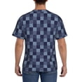 thumbnail image 3 of Qekee Blue Gingham Buffalo Check Classic Fit T-Shirt Men's Shirt Men's Tight Short Sleeves for Exercise, Running, Mountaineering - Blue Gingham Buffalo Check, 3 of 9