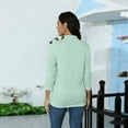 thumbnail image 5 of Lumtrix Mock Turtleneck Tops for Women Fall Plain 3/4 Sleeve T Shirt Relaxed Fit High Neck Blouses Dressy Casual Undershirt Sky Blue 2XL, 5 of 7