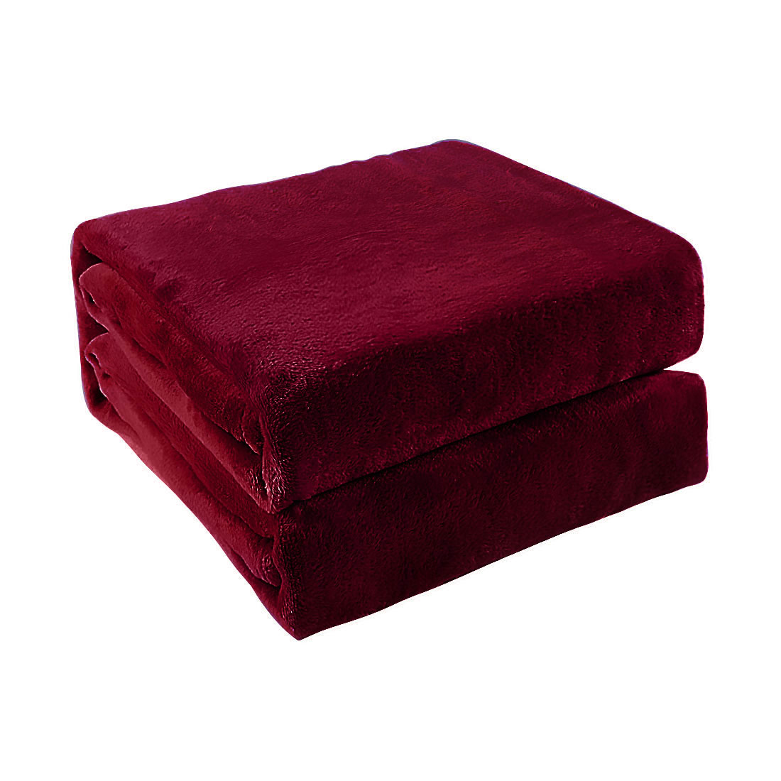 Unique Bargains Fuzzy Plush Flannel Fleece Throw Blanket Burgundy Twin
