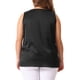 thumbnail image 3 of Camisetas sin mangas de satén de seda para mujer de tallas grandes Agnes Orinda, blusas casuales de cuello en V, camisetas básicas de verano 3X en negro, 3 of 6