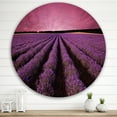 thumbnail image 1 of Designart - Sunrise & Dramatic Clouds Over Lavender Field XI - Farmhouse Metal Circle Wall Art, 1 of 5