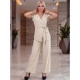thumbnail image 2 of Conjunto Elegante 2 Piezas Pantalon Wide Legs Blusa Cruzada Outfit para Mujer, 2 of 5