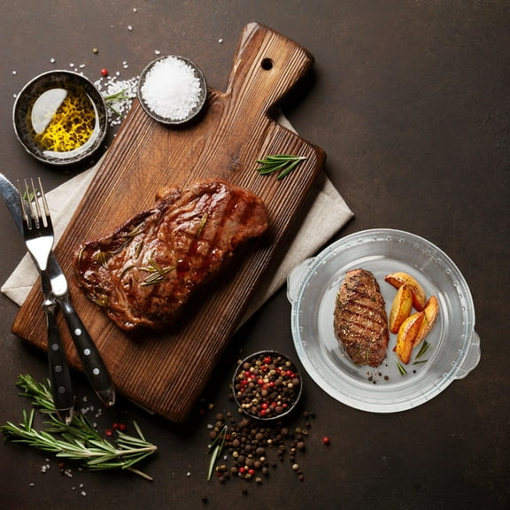 MLINS  8 Inch Serving Dish Eight Microwave Glass Bowl Pie Baking Dishes