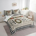 thumbnail image 3 of Castle Fairy Christmas Wreath 7-Piece Twin Bedding Sets for Teenagers,Rustic Vintage Bedding Comforter Set,Geometric Lattice Breathable Sheet Sets,Super Cozy Room Decor, 3 of 8
