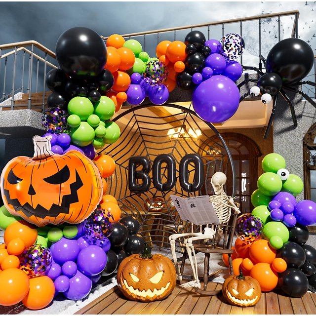 Kit de guirnaldas con forma de arco con forma de guirnalda de Halloween Haolongfa, 126 unidades