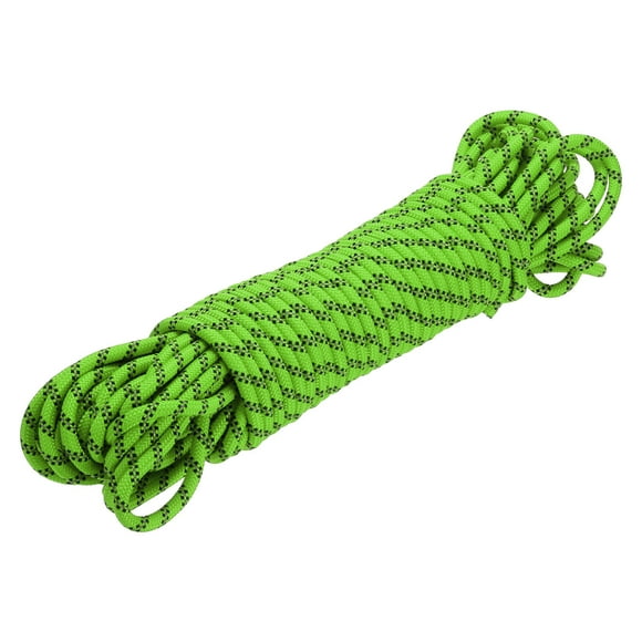 Uxcell 1Pc Polypropylene Rope Diamond Braid Nylon Cord High Strength 3/8" x 98ft Green, Black