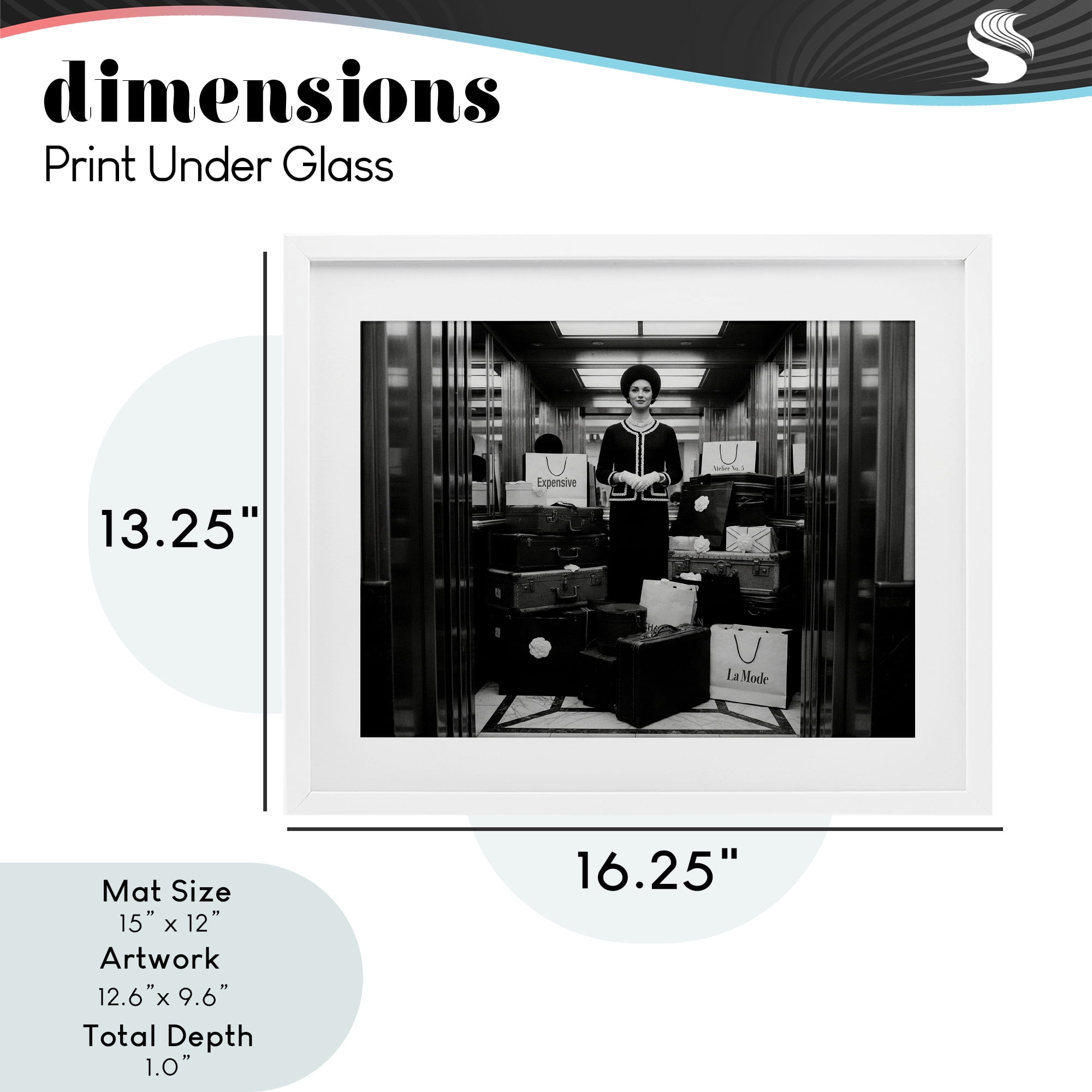 Stupell Industries Elevator Chic Shopping White Framed Print Under Glass, design by A Barefoot Stylist