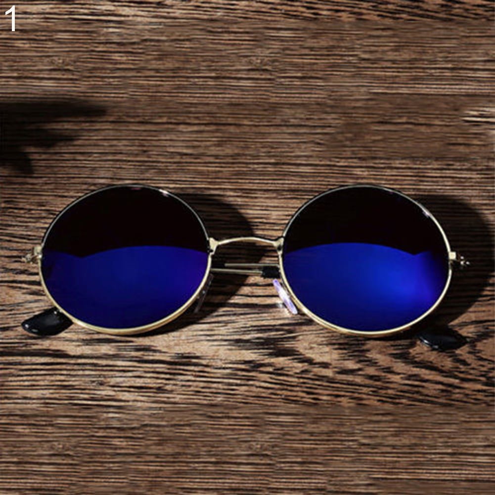Lomubue Men\'s Women\'s Protection Lens UV Round Eyewear Glasses Sunglasses Outdoor Mirror