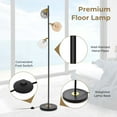 thumbnail image 4 of Costway Mid Century Floor Lamp Freestanding with 3 Glass Globe Lampshades & Foot Switch, 4 of 8