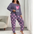 thumbnail image 2 of Tnhcen Valentine's Day Pajamas Women Plus Size 2 Piece Pajama Sets Heart Print Soft Cozy Sleepwear Large Size XL-5XL Women's Valentine Pajamas Set Soft Pajamas for Women, 2 of 5