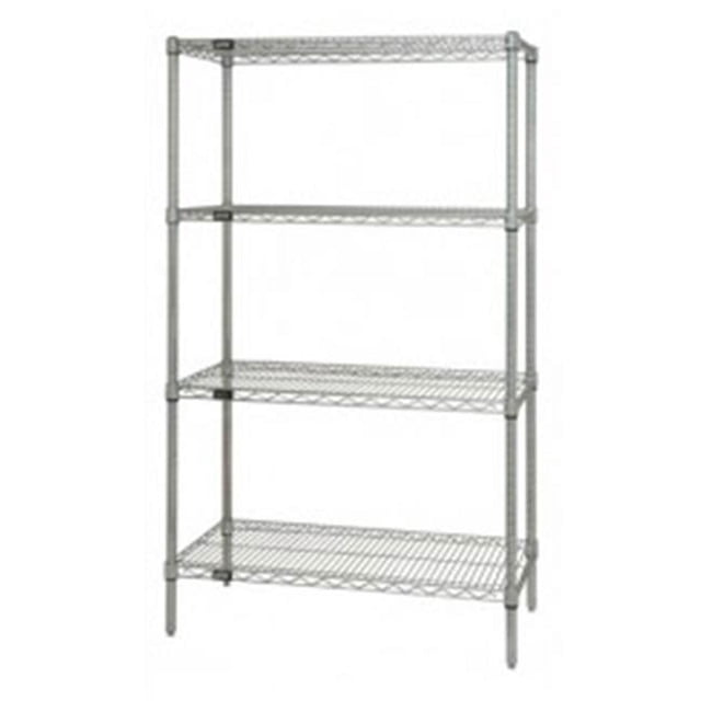 Unité de Rayonnage en Fil d'Acier Inoxydable avec 4 Étagères - 24 x 36 x 74 Po.