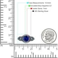 thumbnail image 7 of Art Deco Ring Sunflower Design Round Blue Sapphire Cubic Zirconia Black Tone 925 Sterling Silver, Size 6, 7 of 7