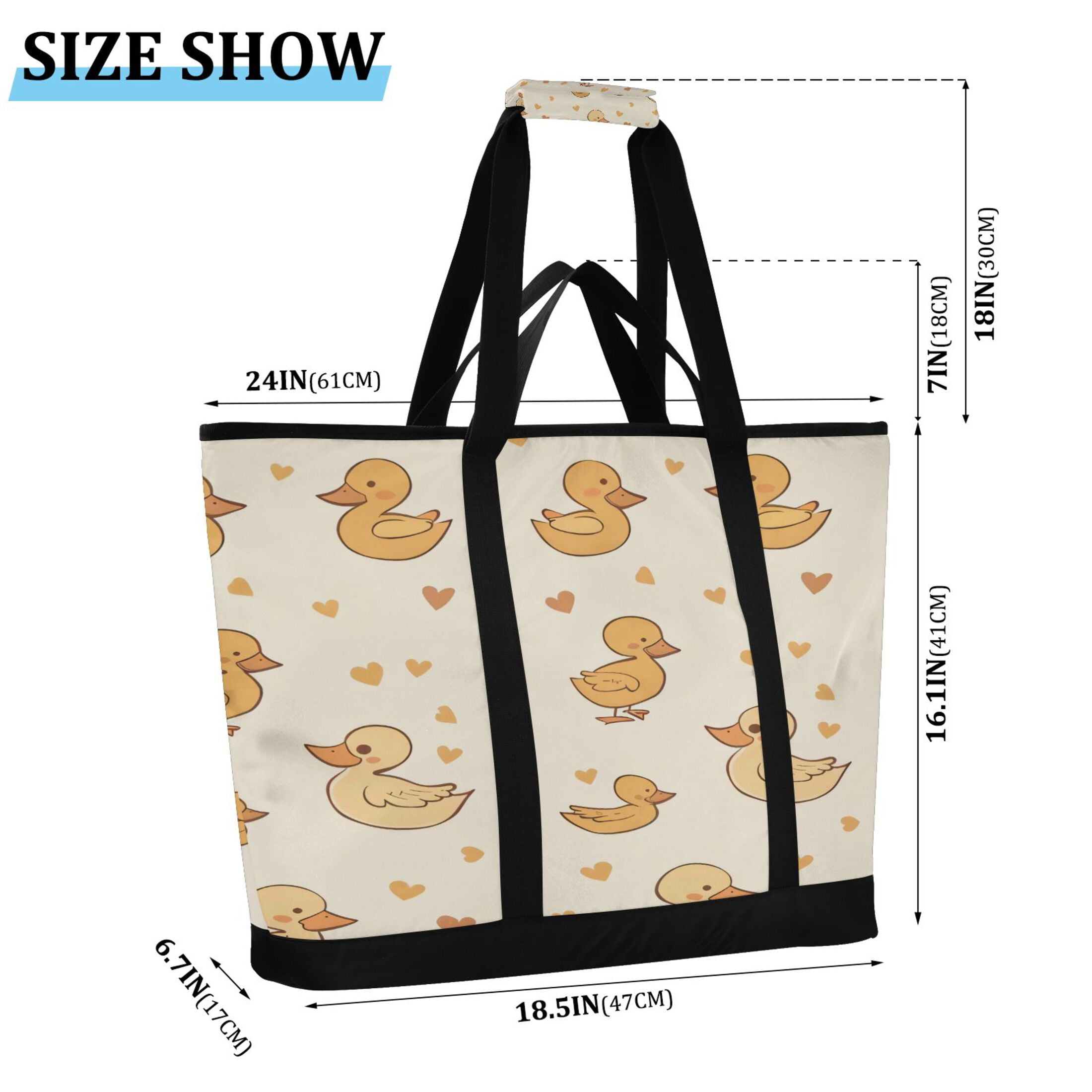 Large Hand-held Ice Pack Picnic Bag Insulation and Refrigeration Suitable for Shopping Picnics and Camping Yellow Duck