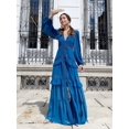 thumbnail image 2 of Vestido largo de mujer Vestidos largos de manga larga con escote en V Novedades en vestidos de otoño e invierno 2024 Vestidos de fiesta de noche para mujer, 2 of 5