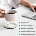 thumbnail image 3 of Watercolor Flowers Coasters Set of 2, Absorbent Coasters for Drinks, Spring Floral Butterflies Botanical Beige Coaster for Desk Coffee Table Protection, Home Decor House Warming Gifts 4", 3 of 8