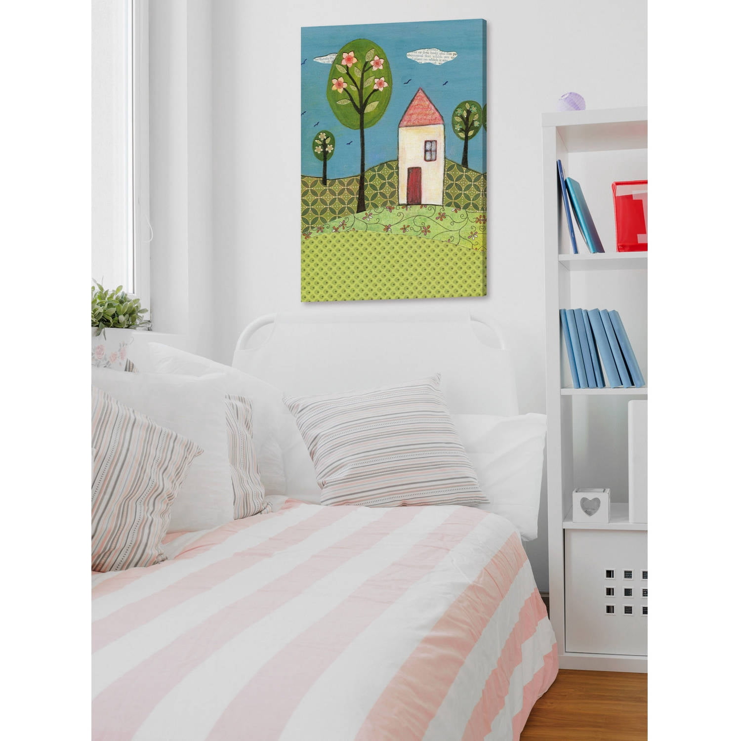 Marmont Hill "Little White House" by Sascalia Painting Print on Wrapped Canvas