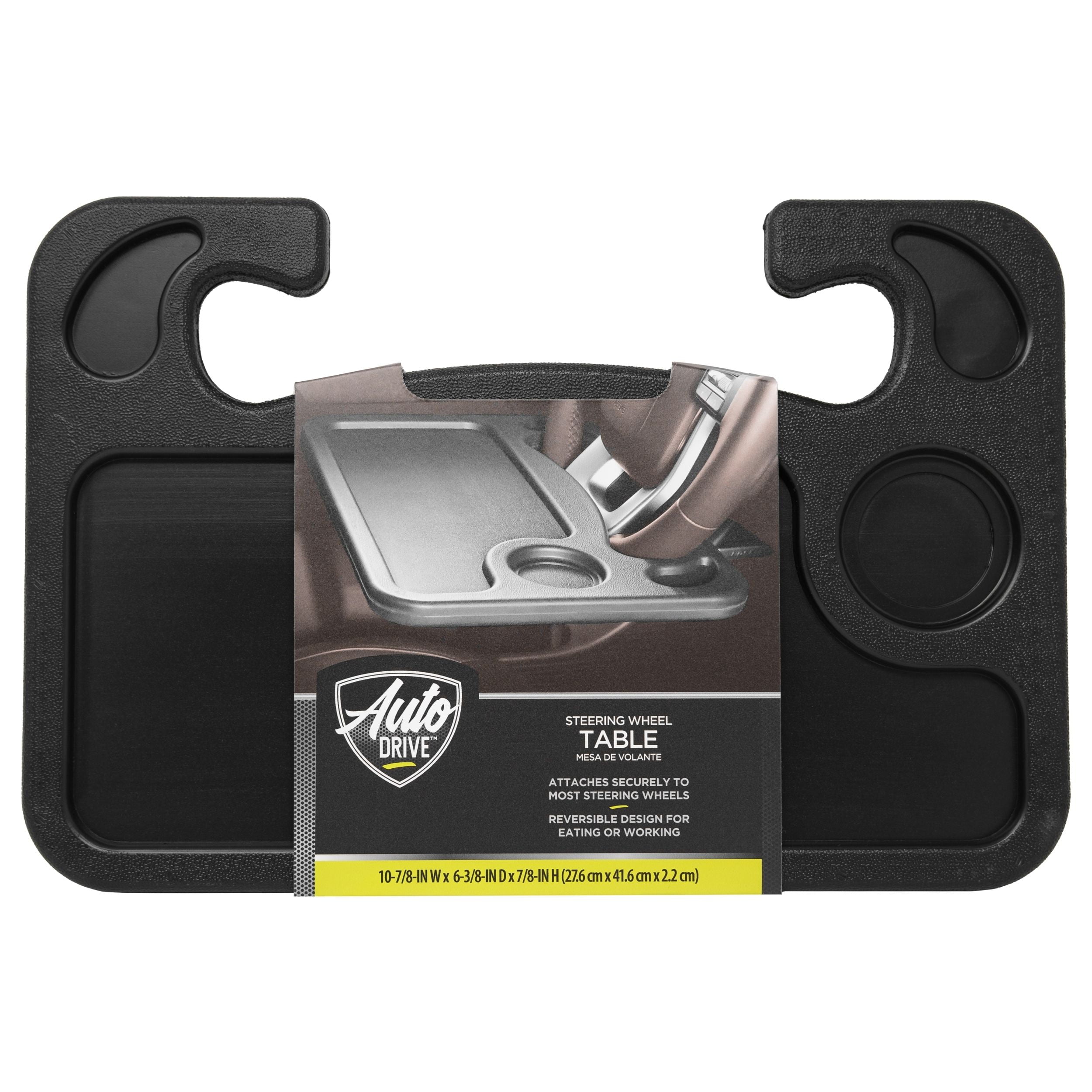 Auto Drive Reversible Steering Wheel Table Desk for Cars and Trucks, Mobile Office, Black